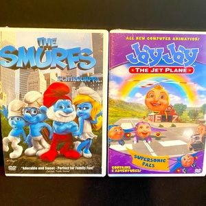 ❤️NWT The Smurfs & JayJayThe Jet Plane,2 kids DVD’s📀great for car rides